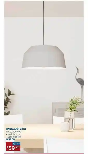 Zelfbouwmarkt Hanglamp grijs aanbieding