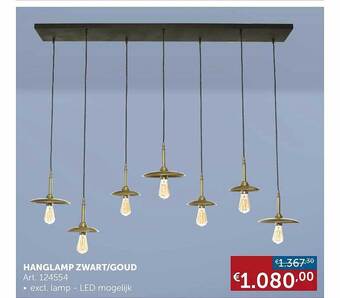 Zelfbouwmarkt Hanglamp zwart-goud aanbieding