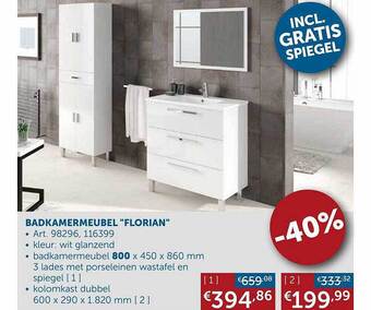 Zelfbouwmarkt Badkamermeubel florian aanbieding