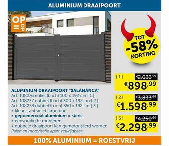 Zelfbouwmarkt Aluminium draaipoort aanbieding