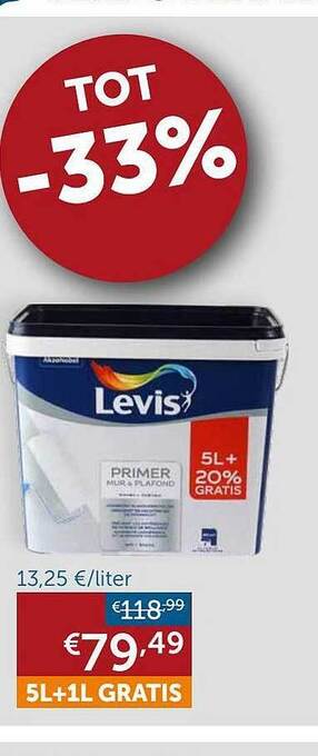 Zelfbouwmarkt Levis primer muur & plafond aanbieding