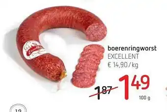 Spar Colruyt Boerenringworst excellent aanbieding