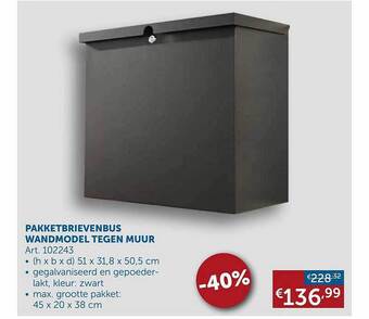 Zelfbouwmarkt Pakketbrievenbus wandmodel tegen muur aanbieding