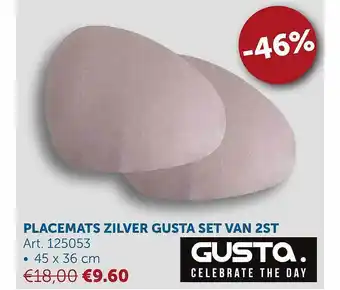 Placemats zilver gusta set van 2st
