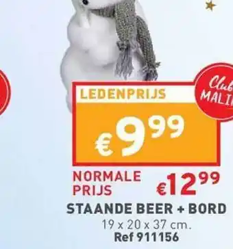 Staande beer + bord