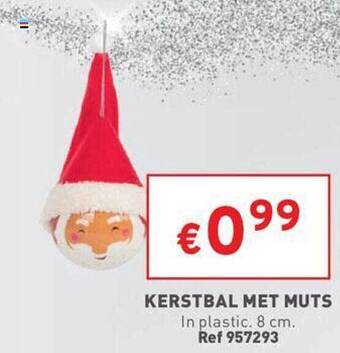 Kerstbal met muts