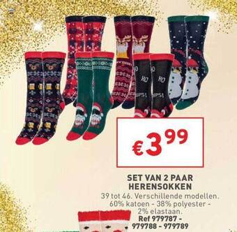 Trafic Set van 2 paar herensokken aanbieding