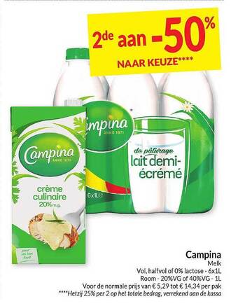 Intermarché Campina melk aanbieding