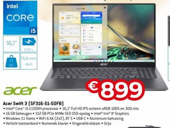 Exellent Acer Swift 3 (SF316-51-50FB) aanbieding