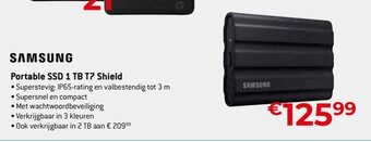 Exellent Samsung Portable SSD 1 TB T7 Shield aanbieding