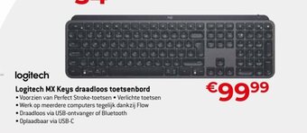 Exellent Logitech MX Keys draadloos toetsenbord aanbieding