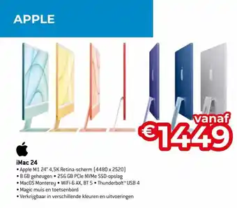 Exellent iMac 24 Apple M1 24" 4.5K aanbieding