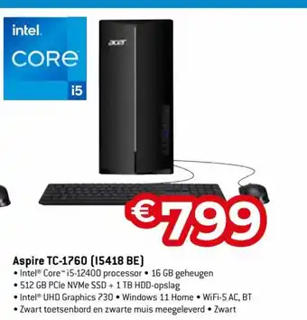 Exellent Acer Aspire TC-1760 (15418 BE) aanbieding