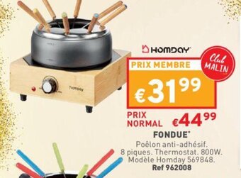 Trafic Homday Fondue aanbieding