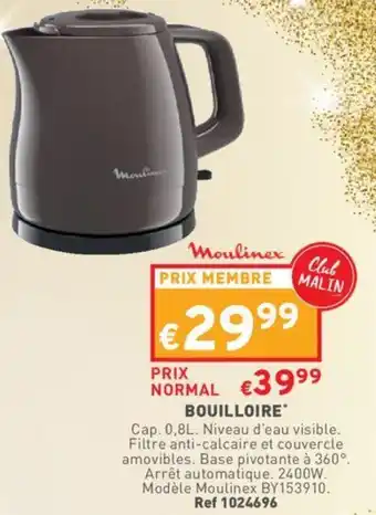 Trafic Moulinex Bouilloire aanbieding