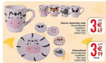 Cora Dieren dolomiet mok, dierenbord aanbieding