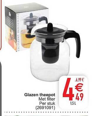 Cora Glazen theepot aanbieding