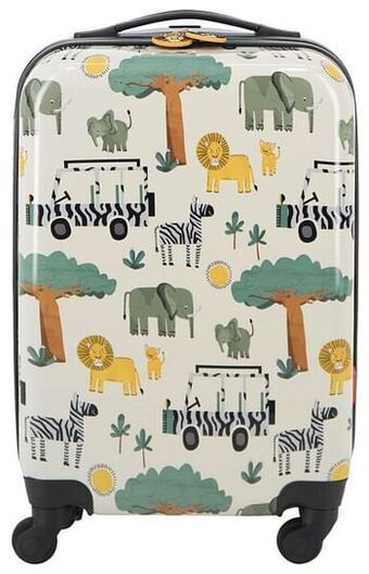 HEMA HEMA Koffer - 55x35x20 - Safari Kids (wit) aanbieding