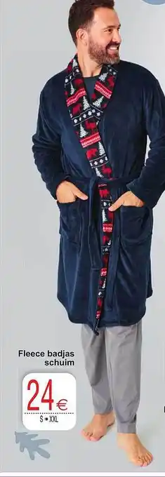 Cora Fleece badjas schuim aanbieding