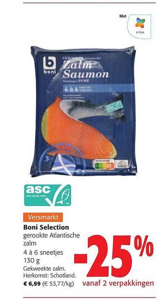 Colruyt Boni selection gerookte atlantische zalm aanbieding