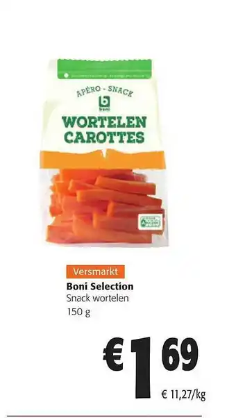 Colruyt Boni selection snack wortelen aanbieding