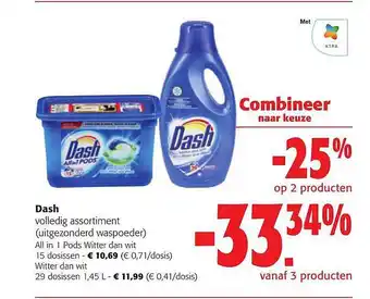 Colruyt Dash all in 1 pods witter dan wit aanbieding