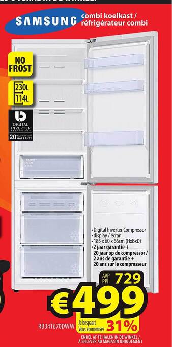 ElectroStock Samsung combi koelkast aanbieding