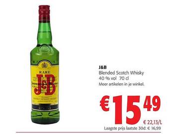 Colruyt J&b blended scotch whisky aanbieding