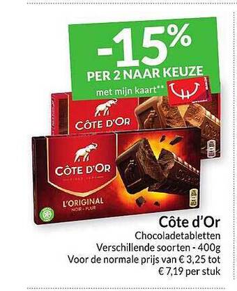 Intermarché Côte d'or chocoladetabletten aanbieding