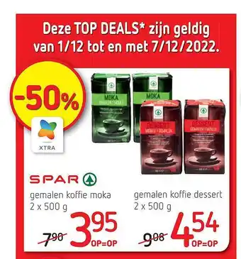 Spar Spar gemalen koffie moka, gemalen koffie dessert aanbieding