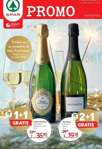 Spar Charles dauteuil champagne premier cru brut, mas macia cava brut aanbieding