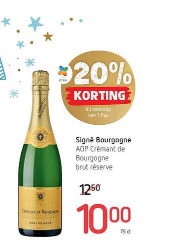 Spar Signé bourgogne aop crémant de bourgogne brut réserve aanbieding