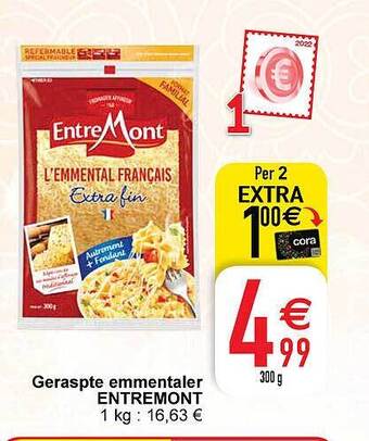 Cora Geraspte emmentaler entremont aanbieding