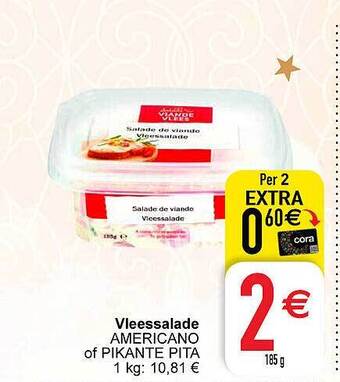 Cora Vleessalade americano of pikante pita aanbieding