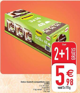 Cora Dolce gusto compatibele caps aanbieding