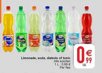 Cora Limonade, soda, diabolo of tonic aanbieding