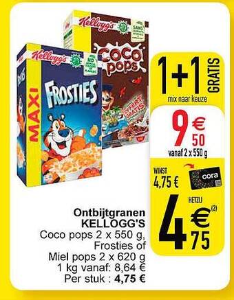 Cora Ontbijtgranen kellogg's aanbieding
