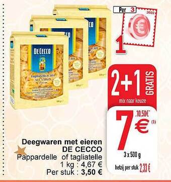 Cora Deegwaren met eieren de cecco aanbieding