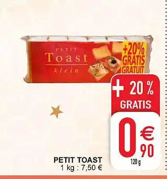 Cora Petit toast aanbieding