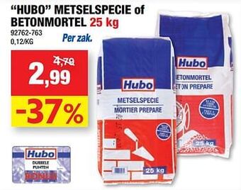 Hubo Hubo metselspecie of betonmortel 25kg aanbieding