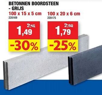 Hubo Betonnen boordsteen grijs aanbieding