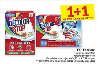 Intermarché Eau ecarlate doekje décolor stop aanbieding