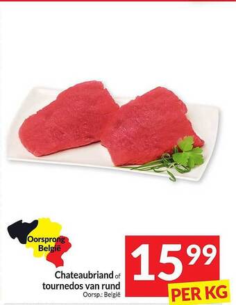 Intermarché Chateaubriand of tournedos van rund aanbieding