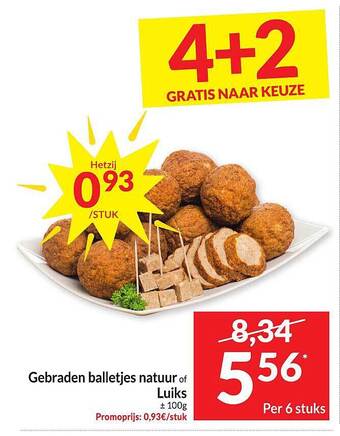 Intermarché Gebraden balletjes natuur of luiks aanbieding