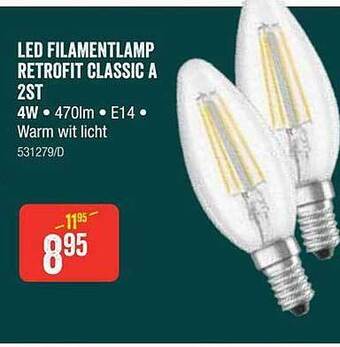 HandyHome Led filamentlamp retrofit classic a 2st aanbieding