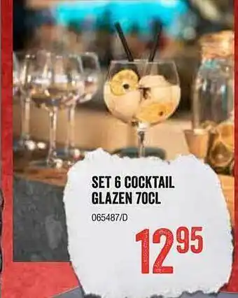 HandyHome Set 6 cocktail glazen aanbieding