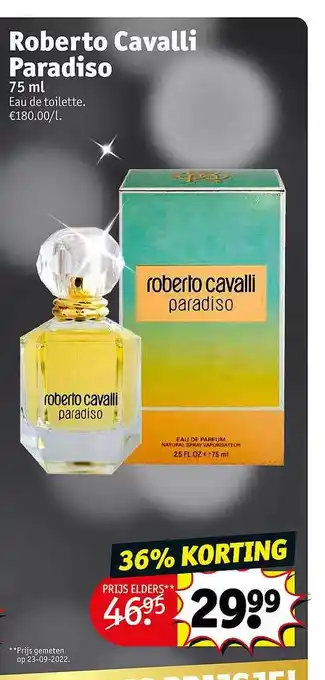 Kruidvat Roberto cavalli paradiso eau de toilette aanbieding