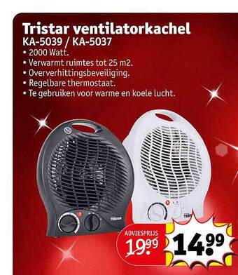 Kruidvat Tristar ventilatorkachel aanbieding