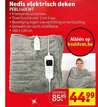 Kruidvat Nedis elektrische deken aanbieding