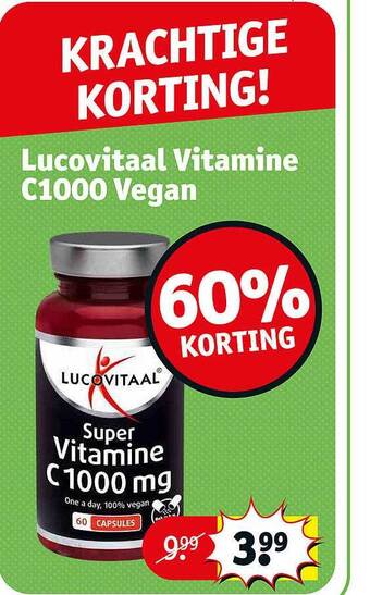 Kruidvat Lucovitaal vitamine c1000 vegan aanbieding
